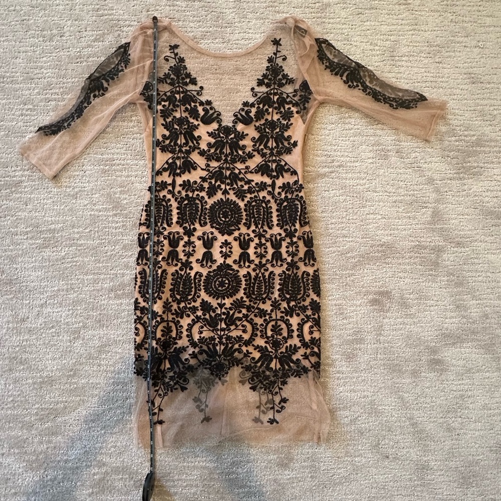 For Love of Lemons, sheer lotus mini dress - Picture 8 of 8